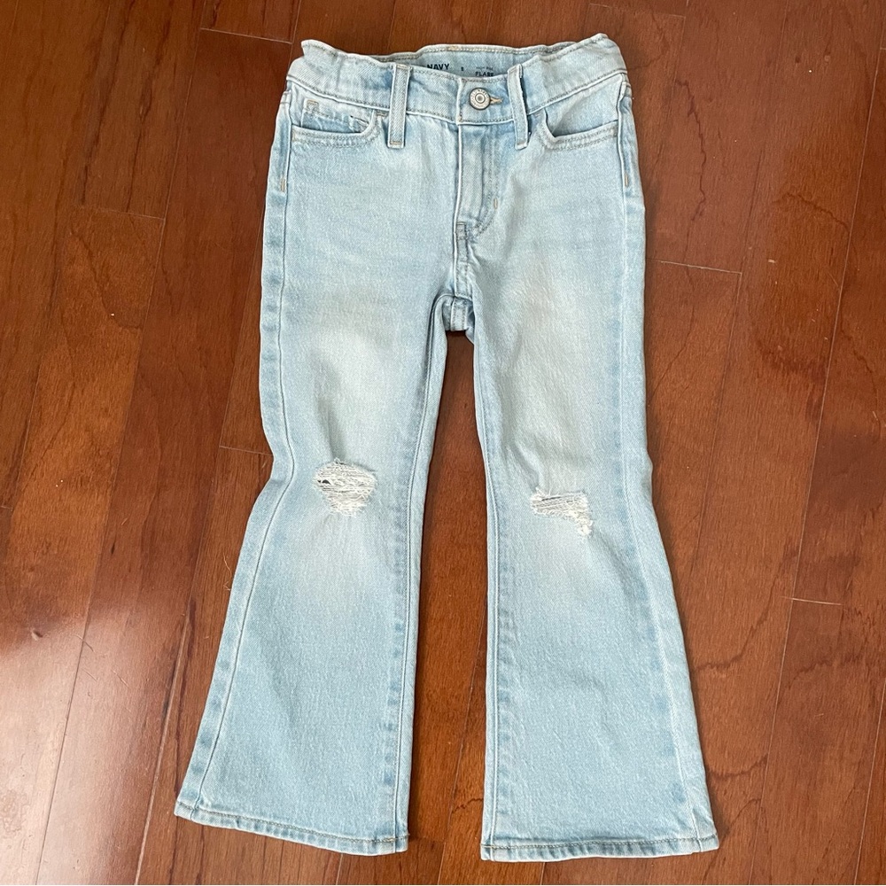 Old Navy Girls High Rise Flare Jeans Size 5t Distressed